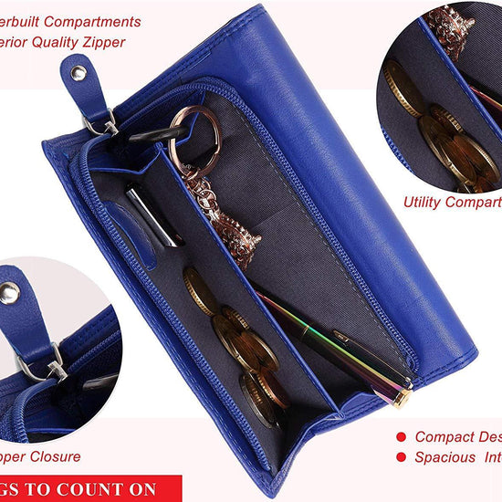 WildHorn Emily RFID PROTECTED Genuine Leather Wallet for Women stylish|Purse for Women/Girls - WILDHORN