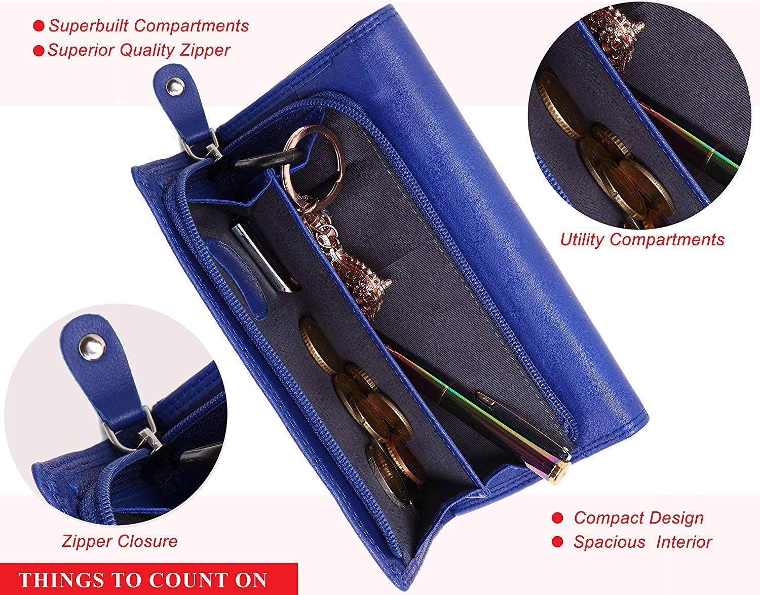 WildHorn Emily RFID PROTECTED Genuine Leather Wallet for Women stylish|Purse for Women/Girls - WILDHORN