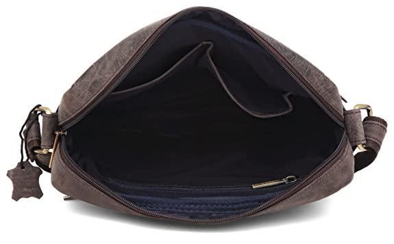 WILDHORN Leather Men's sling Bag I Messenger Bag I Zipper Crossbody Shoulder Satchel Bags for Work Business & Travel Dimension: L- 11 inch H- 12.5 inch W- 2.5 inch - WILDHORN
