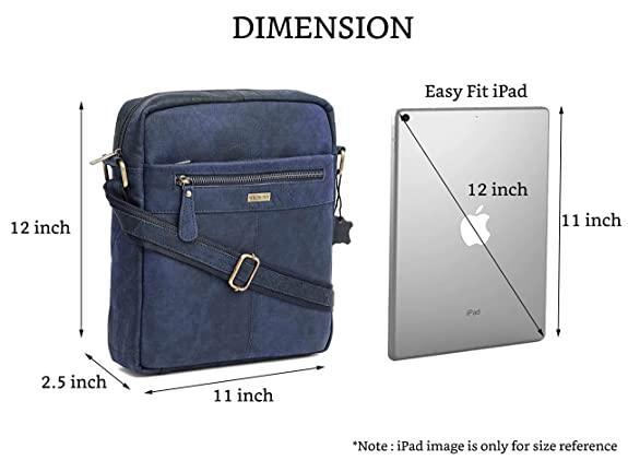 WILDHORN Leather Men's sling Bag I Messenger Bag I Zipper Crossbody Shoulder Satchel Bags for Work Business & Travel Dimension: L- 11 inch H- 12.5 inch W- 2.5 inch - WILDHORN