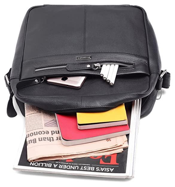WILDHORN Leather Men's sling Bag I Messenger Bag I Zipper Crossbody Shoulder Satchel Bags for Work Business & Travel Dimension: L- 11 inch H- 12.5 inch W- 2.5 inch - WILDHORN