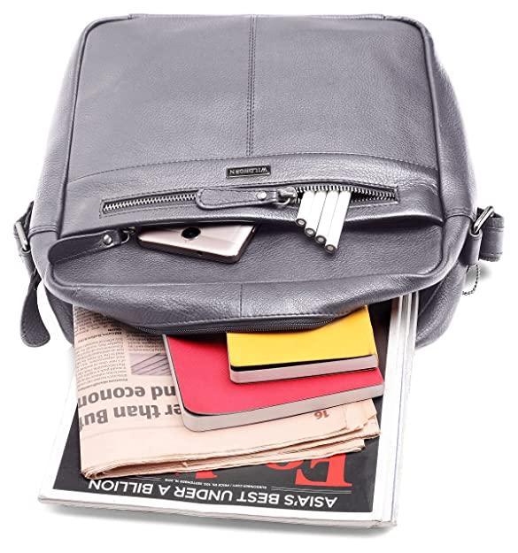 WILDHORN Leather Men's sling Bag I Messenger Bag I Zipper Crossbody Shoulder Satchel Bags for Work Business & Travel Dimension: L- 11 inch H- 12.5 inch W- 2.5 inch - WILDHORN