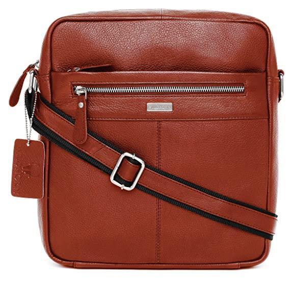 WILDHORN Leather Men's sling Bag I Messenger Bag I Zipper Crossbody Shoulder Satchel Bags for Work Business & Travel Dimension: L- 11 inch H- 12.5 inch W- 2.5 inch - WILDHORN