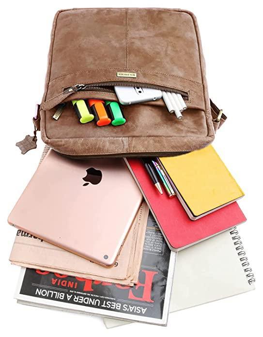 WILDHORN Leather Men's sling Bag I Messenger Bag I Zipper Crossbody Shoulder Satchel Bags for Work Business & Travel Dimension: L- 11 inch H- 12.5 inch W- 2.5 inch - WILDHORN