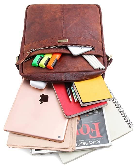 WILDHORN Leather Men's sling Bag I Messenger Bag I Zipper Crossbody Shoulder Satchel Bags for Work Business & Travel Dimension: L- 11 inch H- 12.5 inch W- 2.5 inch - WILDHORN
