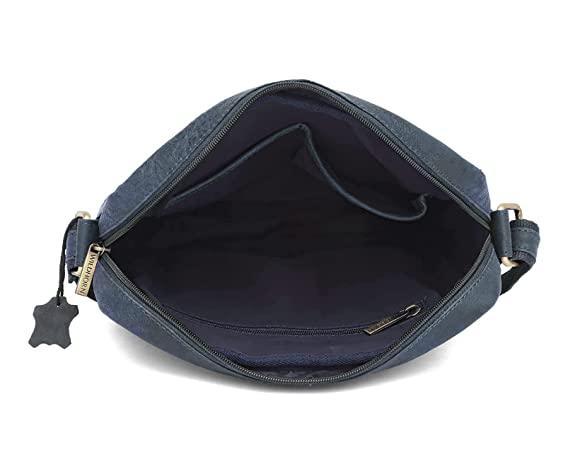 WILDHORN Leather Men's sling Bag I Messenger Bag I Zipper Crossbody Shoulder Satchel Bags for Work Business & Travel Dimension: L- 11 inch H- 12.5 inch W- 2.5 inch - WILDHORN