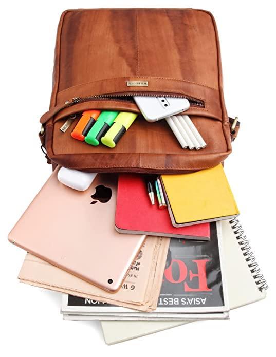 WILDHORN Leather Men's sling Bag I Messenger Bag I Zipper Crossbody Shoulder Satchel Bags for Work Business & Travel Dimension: L- 11 inch H- 12.5 inch W- 2.5 inch - WILDHORN