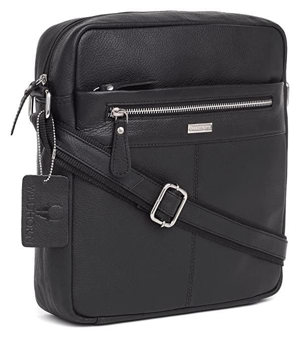 WILDHORN Leather Men's sling Bag I Messenger Bag I Zipper Crossbody Shoulder Satchel Bags for Work Business & Travel Dimension: L- 11 inch H- 12.5 inch W- 2.5 inch - WILDHORN