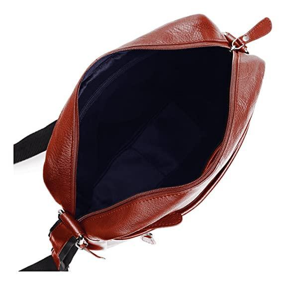 WILDHORN Leather Men's sling Bag I Messenger Bag I Zipper Crossbody Shoulder Satchel Bags for Work Business & Travel Dimension: L- 11 inch H- 12.5 inch W- 2.5 inch - WILDHORN
