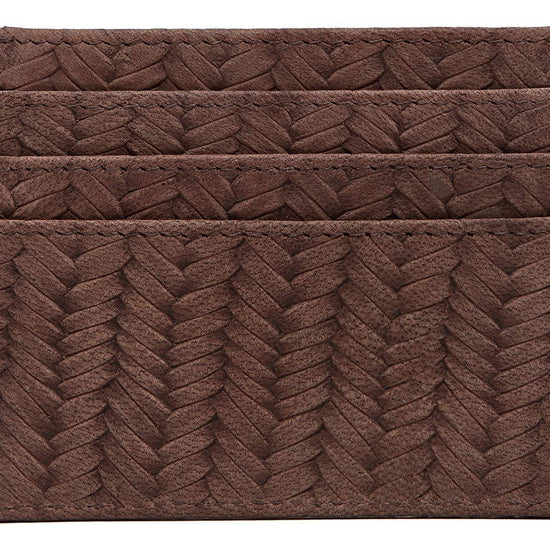 WildHorn Old River Men’s High Quality Distress Hunter Leather Brown Card Holder - WILDHORN