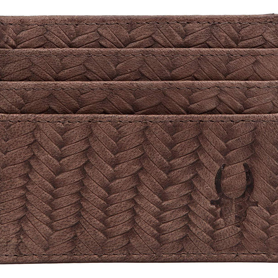 WildHorn Old River Men’s High Quality Distress Hunter Leather Brown Card Holder - WILDHORN