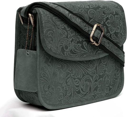 WILDHORN® Leather Crossbody Bag for Women- Small Vintage Crossover Fashion Purse Long Over the Shoulder Sling For Everyday - WILDHORN