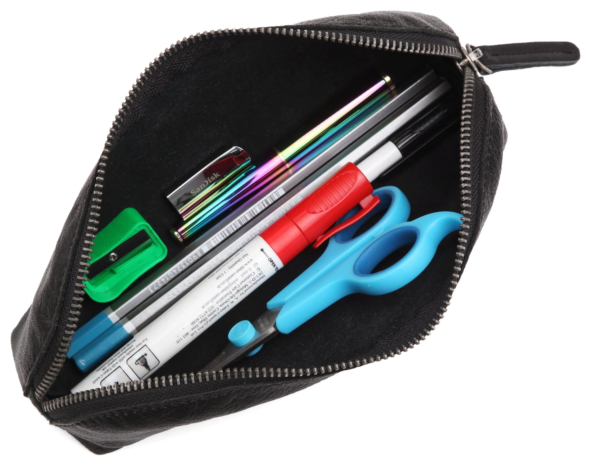 WILDHORN®Leather Stationery Stylish Simple Pencil Bag Durable Compact Zipper Pencil Utility Case Pouch - WILDHORN