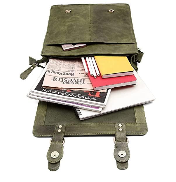 WILDHORN® Original Leather 11.5 inch Messenger Bag for Men I Multipurpose Bag I Office Bag I Travel Bag with Adjustable Strap DIMENTION : L-11.5 inch W-3 inch H-13.5 inch - WILDHORN