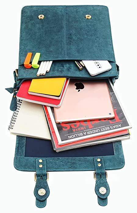WILDHORN® Original Leather 11.5 inch Messenger Bag for Men I Multipurpose Bag I Office Bag I Travel Bag with Adjustable Strap DIMENTION : L-11.5 inch W-3 inch H-13.5 inch - WILDHORN