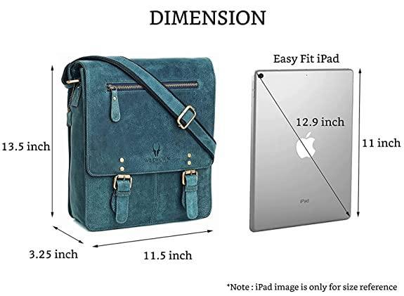 WILDHORN® Original Leather 11.5 inch Messenger Bag for Men I Multipurpose Bag I Office Bag I Travel Bag with Adjustable Strap DIMENTION : L-11.5 inch W-3 inch H-13.5 inch - WILDHORN