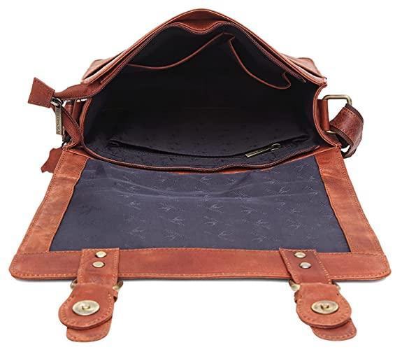 WILDHORN® Original Leather 11.5 inch Messenger Bag for Men I Multipurpose Bag I Office Bag I Travel Bag with Adjustable Strap DIMENTION : L-11.5 inch W-3 inch H-13.5 inch - WILDHORN