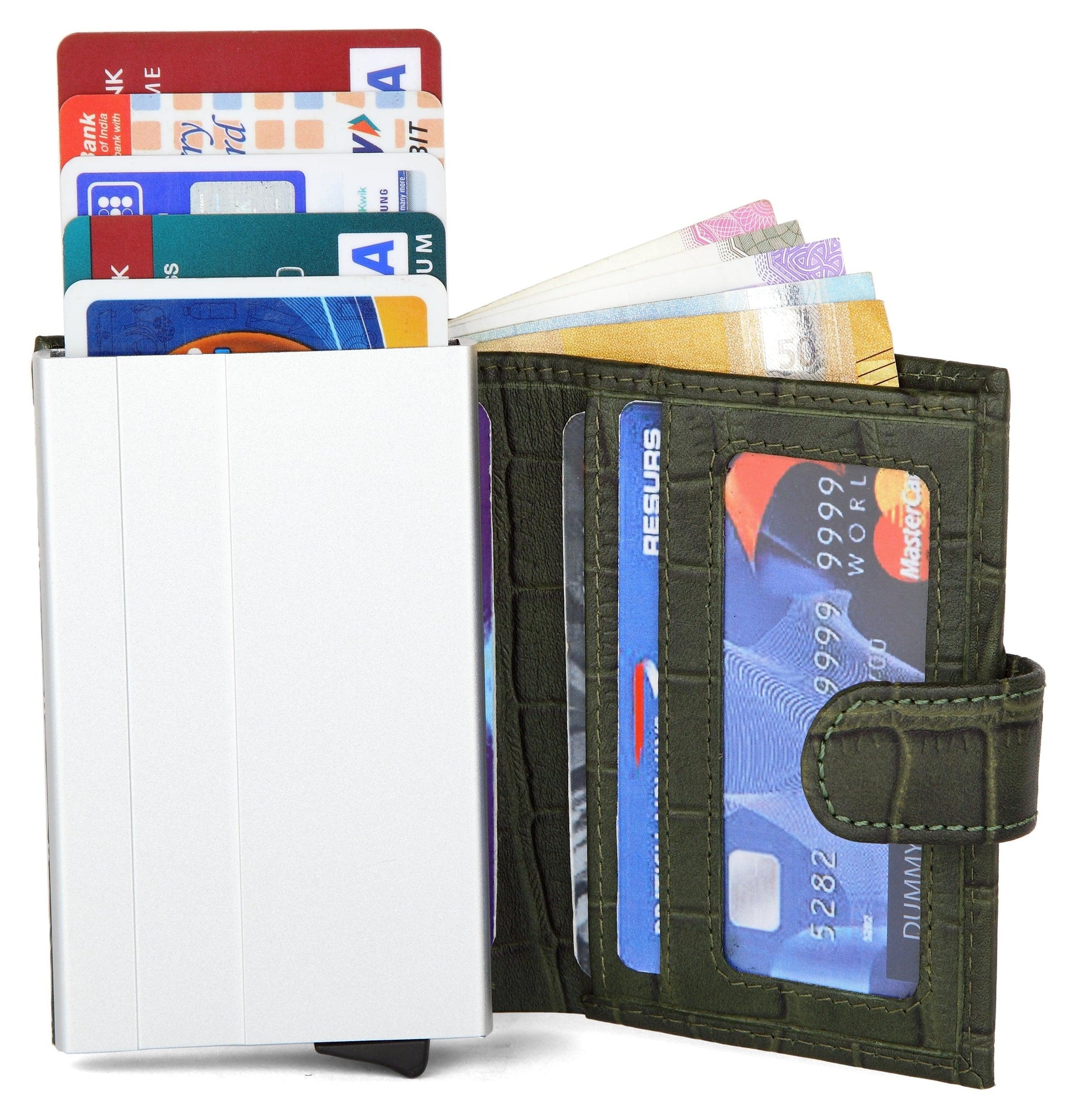 WildHorn® RFID Protected Custom Engraved Personalized High Quality Unisex Leather Card Holder for Gifting - WILDHORN