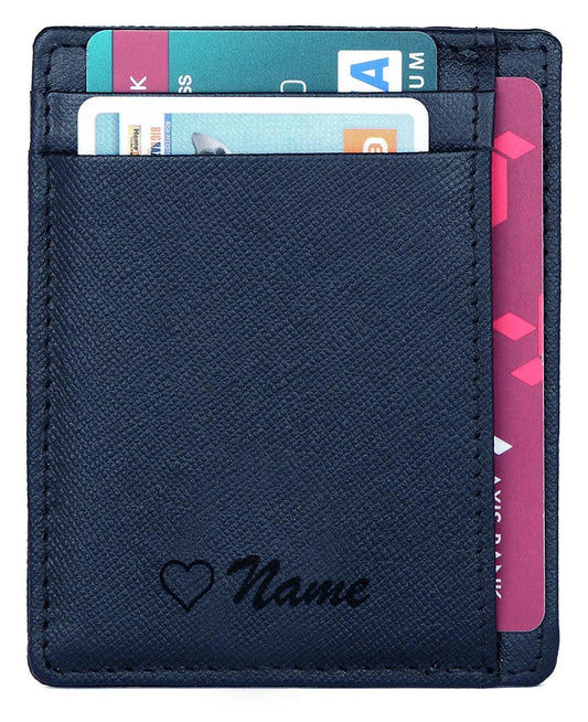 WildHorn® RFID Protected Custom Engraved Personalized High Quality Unisex Leather Card Holder for Gifting - WILDHORN