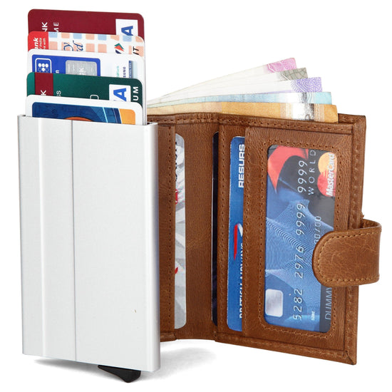 WildHorn® RFID Protected Unisex Genuine Leather Card Holder Crunch - WILDHORN