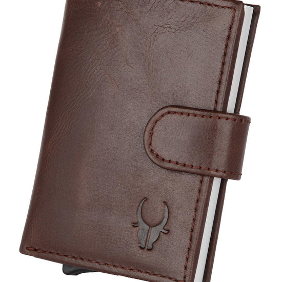WildHorn® RFID Protected Unisex Genuine Leather Card Holder Crunch - WILDHORN