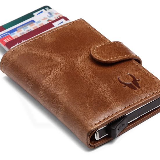WildHorn® RFID Protected Unisex Genuine Leather Card Holder Crunch - WILDHORN