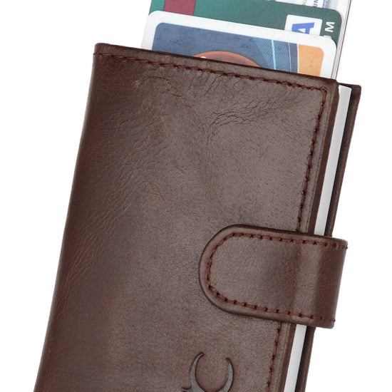 WildHorn® RFID Protected Unisex Genuine Leather Card Holder Crunch - WILDHORN