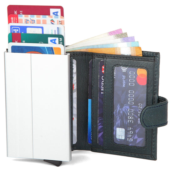 WildHorn® RFID Protected Unisex Genuine Leather Card Holder Crunch - WILDHORN