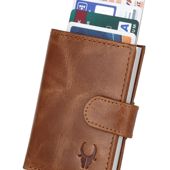WildHorn® RFID Protected Unisex Genuine Leather Card Holder Crunch - WILDHORN