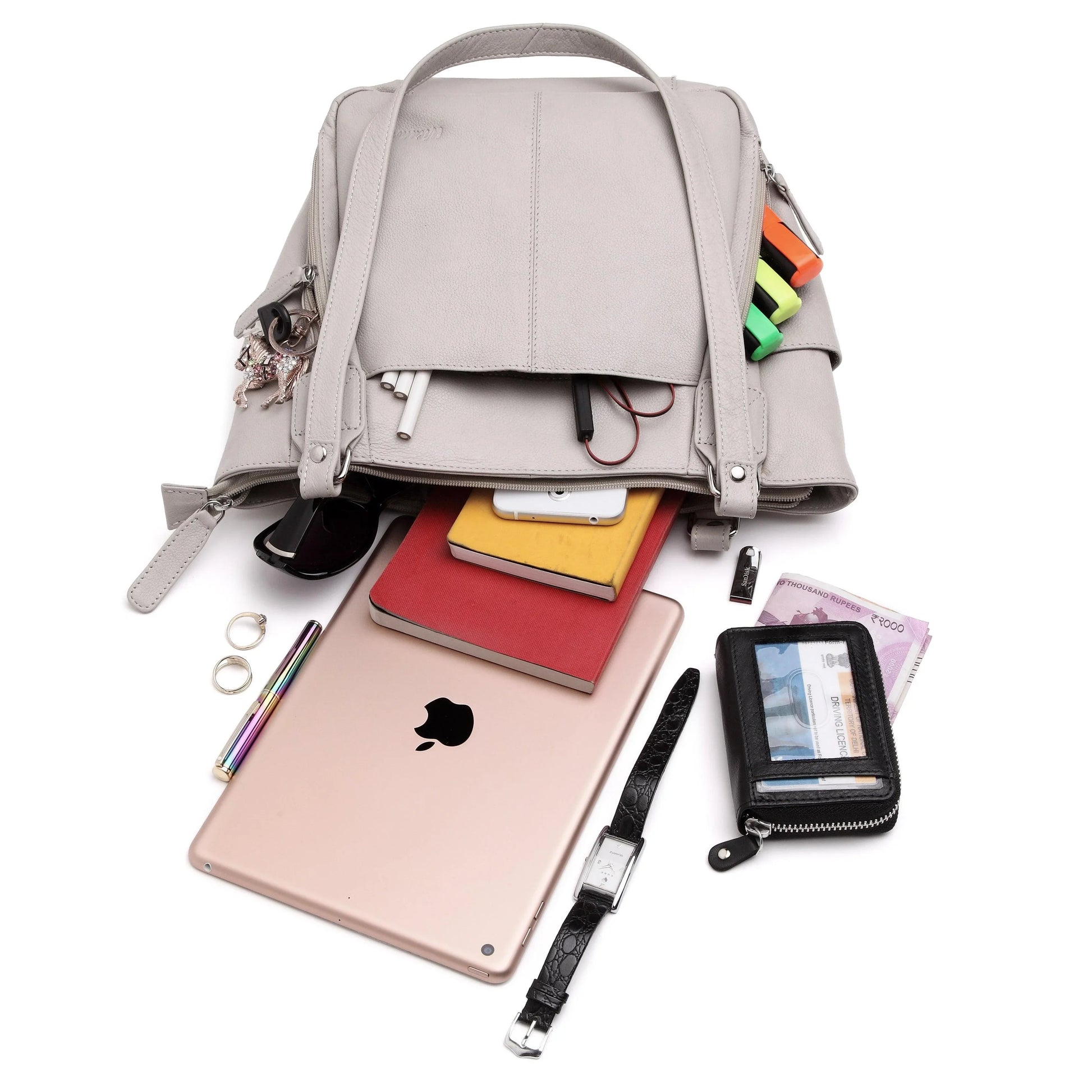 WildHorn® Upper Grain Genuine Leather Ladies Tote bag | Shoulder Bag for Girls & Women. - WILDHORN