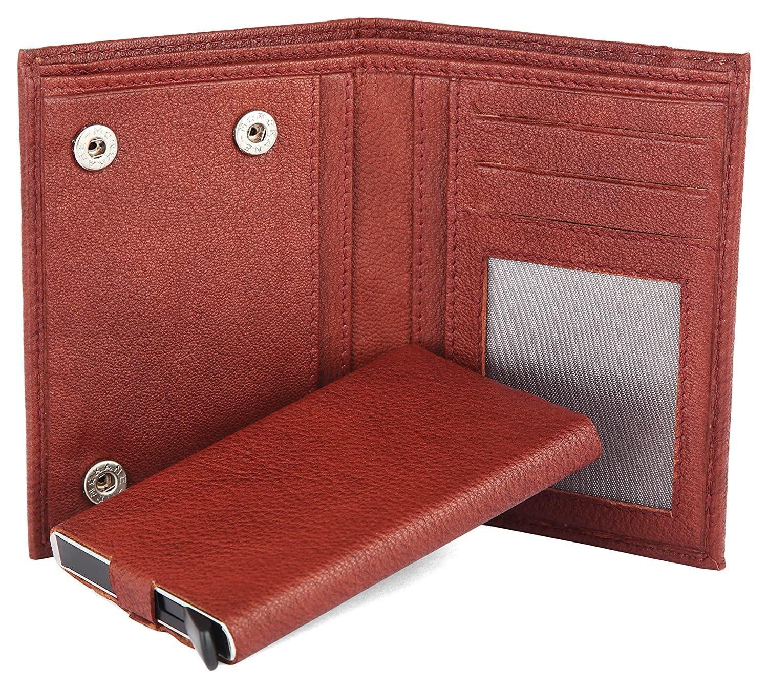 WILDHORN Top Grain Portrait Leather Wallet for Men | C-Clip Detachable Card Case I Credit & Debit Card Holder I RFID Blocking | Extra Capacity | Ultra Strong Stitching | | Gift for Him - WILDHORN