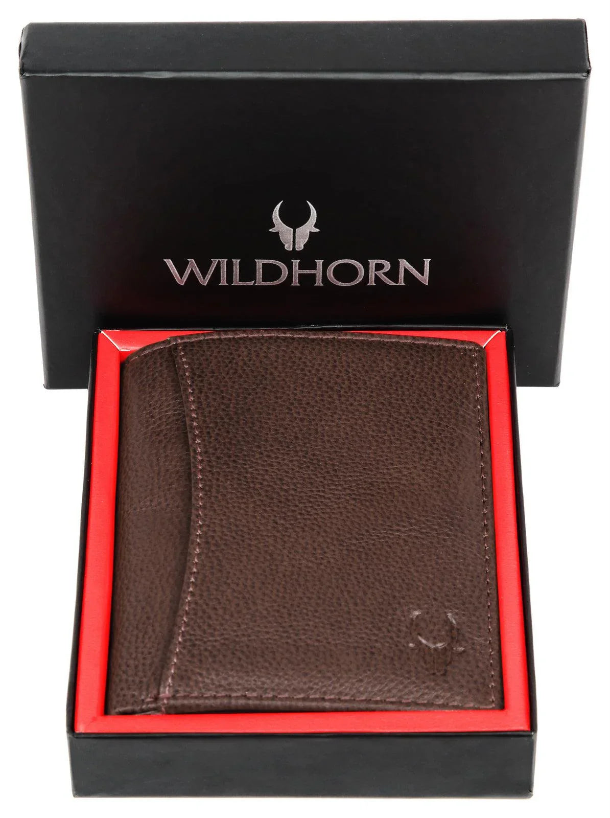 WILDHORN Top Grain Portrait Leather Wallet for Men | Ultra Strong Stitching | Handcrafted | RFID Blocking | 2 ID Slots | 11 Card Slots | Zip Compartment - WILDHORN