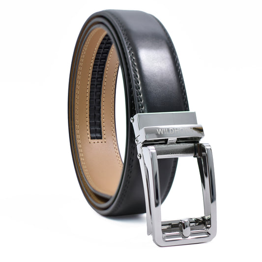 WildHorn Men's Genuine Leather Belt for Men| Premium Auto-Lock Buckle | Adjustable up to 48” | Formal & Casual Wear | Micro-Adjust Fit | With Stylish Gift Box