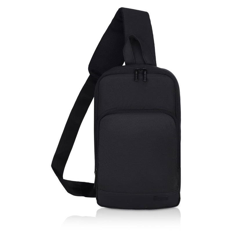Shoulder Harness Double Side Bag Black Suede Leather
