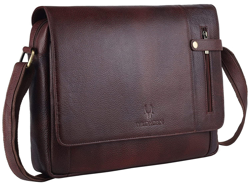 Wildhorn Genuine Leather 14.5 Inch Laptop Messenger Bag for Men|Everyday Crossbody Shoulder Office Travel Messenger Bag - WILDHORN