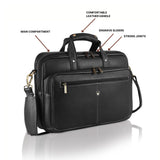 WildHorn Leather 16 inch Laptop Bag for Men I Padded Laptop Compartment I Carry Handles with Adjustable Strap