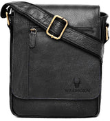 WildHorn® Leather 8.5 inch Sling Messenger Bag for Men I Multipurpose Crossbody Bag I Travel Bag with Adjustable Strap I IDIMENSION: L- 8.5inch H- 10.5inch W- 3inch