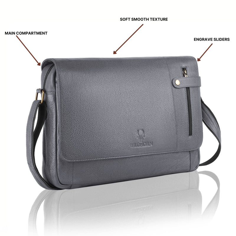 Mens grey messenger bag outlet