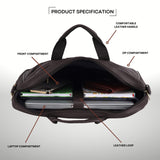 WildHorn Leather Laptop Bag for Men/Office Bag for Men | Fits Upto 15.6 Inch Laptop/MacBook | Laptop Messenger Bag/Leather Bag for Men I Dimension : L-16 inch W-3 inch H-12 inch