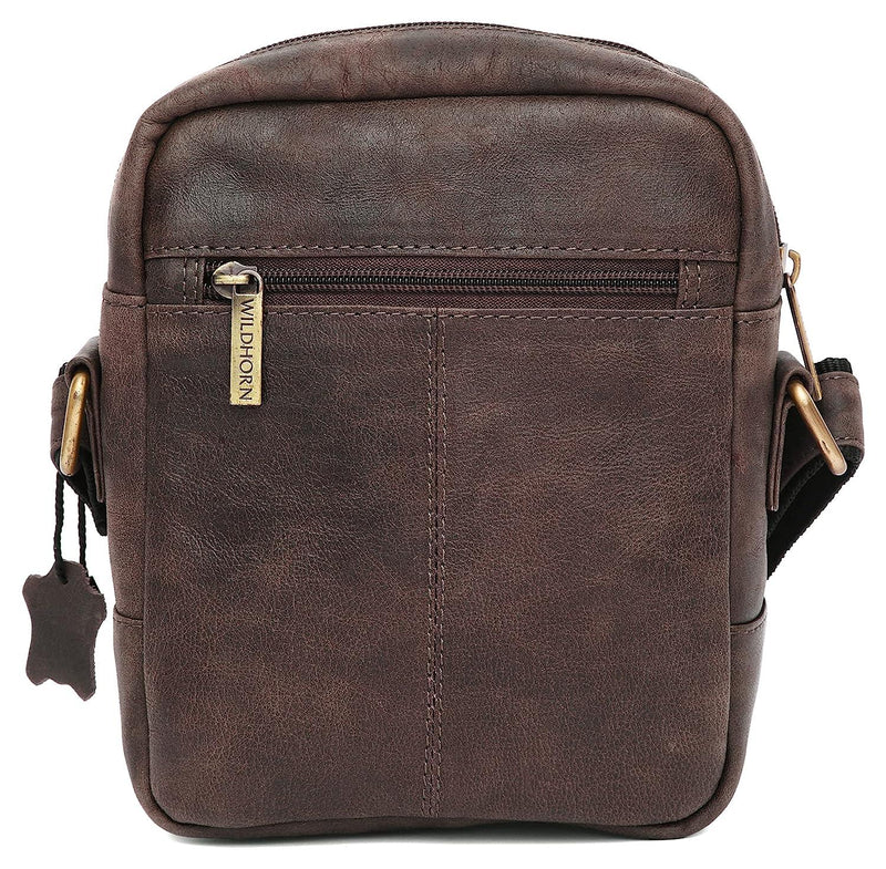 Leather Crossbody Bag - Grizzly bear conservation and protection
