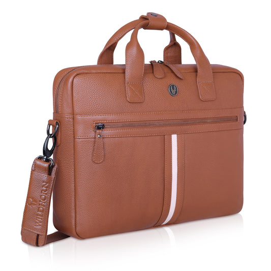 WildHorn Premium Leather Laptop Bag for Men