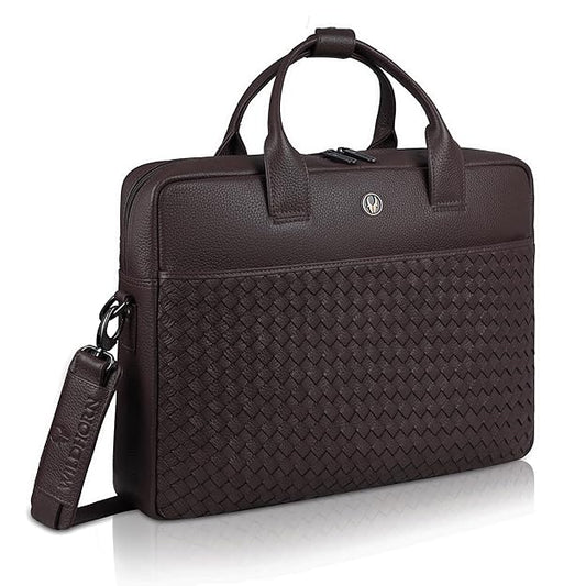 WildHorn Nero Weave Pro Leather Laptop Bag for Men