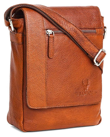 WildHorn Leather Sling Messenger Bag for Men I Multipurpose Crossbody Bag I