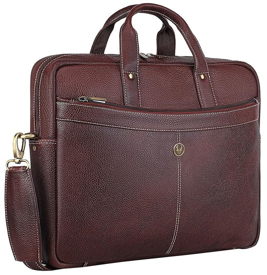 WildHorn Genuine Leather Office Bag | 15.6-Inch Laptop Bag