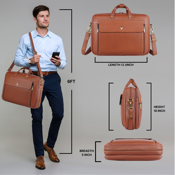 Wildhorn Original Leather 15.5 inch Laptop Bag for Men with Padded Compartment | Everyday Leather Office Messenger Bag - WILDHORN