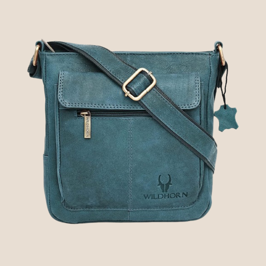 WILDHORN Leather Sling Messenger Bag for Men & Women. DIMENTION : L-8 inch W-3 inch H-9 inch
