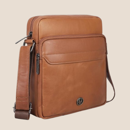 WildHorn Genuine Leather Sling Bag for Men | Crossbody Shoulder Messenger Bag with Adjustable Strap