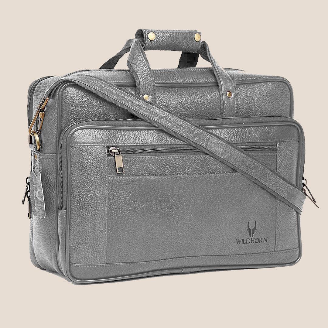 ALFORD Leather Laptop Messenger Bag for Men - WILDHORN