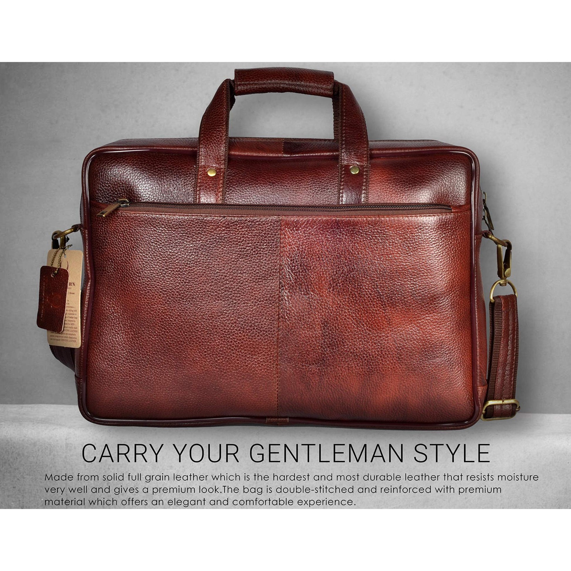 ANDREW Leather Laptop Messenger Bag for Men - WILDHORN