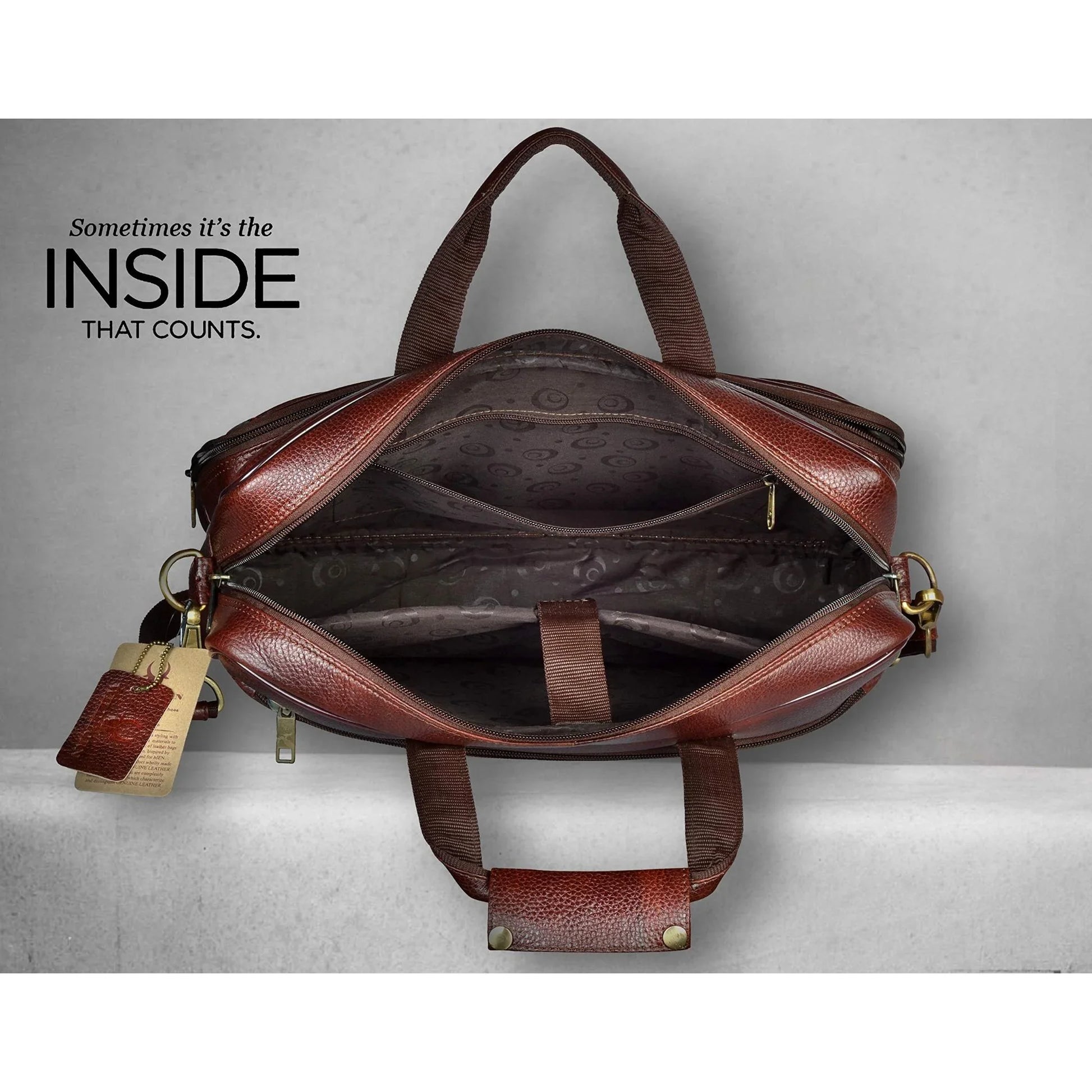 ANDREW Leather Laptop Messenger Bag for Men - WILDHORN